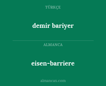 demir bariyer - eisen-barriere