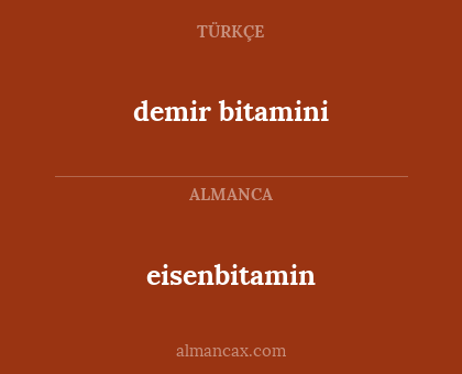 demir bitamini - eisenbitamin