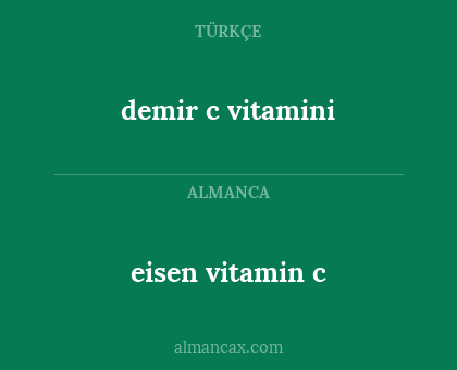demir c vitamini - eisen vitamin c