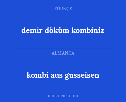 demir döküm kombiniz - kombi aus gusseisen