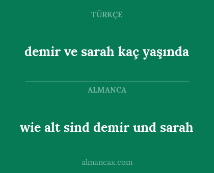 demir ve sarah kaç yaşında - wie alt sind demir und sarah