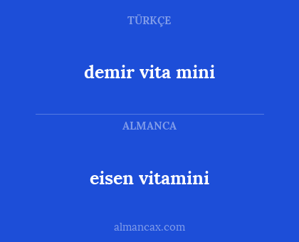 demir vita mini - eisen vitamini