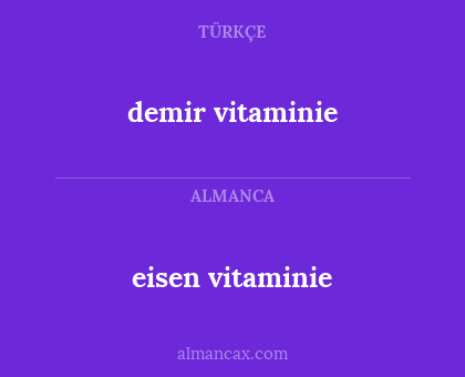 eisen vitaminie - demir vitaminie
