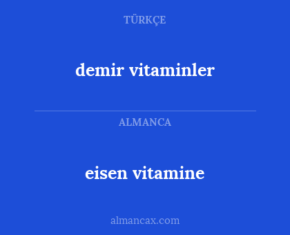 demir vitaminler - eisen vitamine