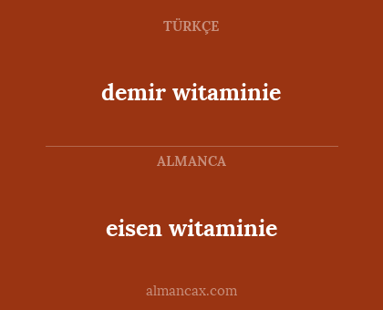 demir witaminie - eisen witaminie