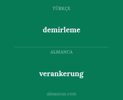 demirleme - verankerung