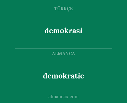 demokrasi - demokratie