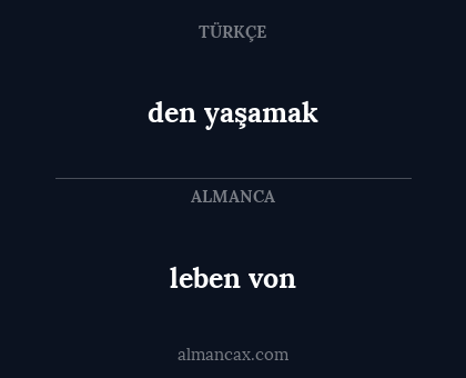 leben von - den yaşamak