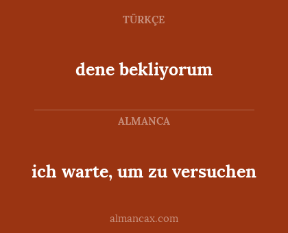 dene bekliyorum - ich warte, um zu versuchen