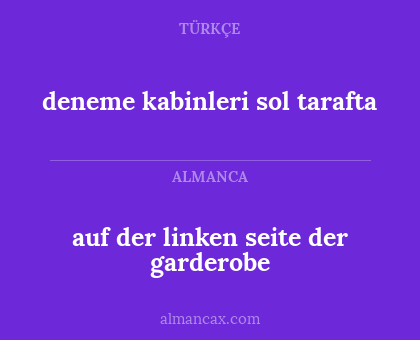 auf der linken seite der garderobe - deneme kabinleri sol tarafta