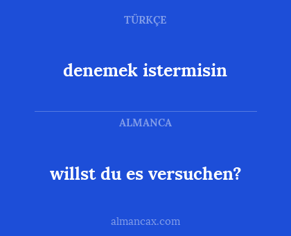 willst du es versuchen? - denemek istermisin