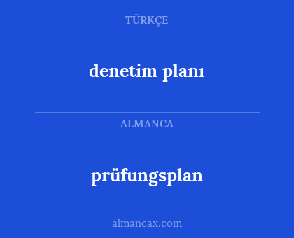 prüfungsplan - denetim planı