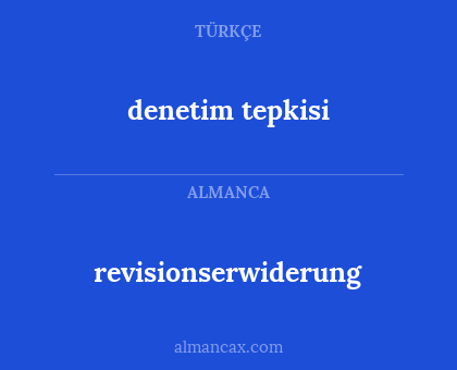 denetim tepkisi - revisionserwiderung