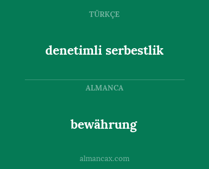 bewährung - denetimli serbestlik