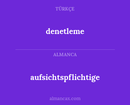 denetleme - aufsichtspflichtige