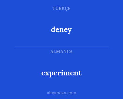 deney - experiment