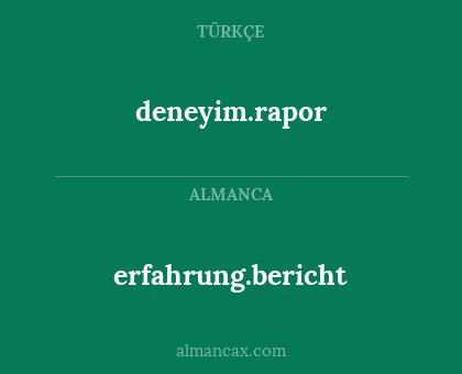 deneyim.rapor - erfahrung.bericht
