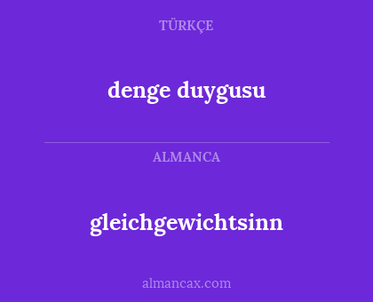 denge duygusu - gleichgewichtsinn