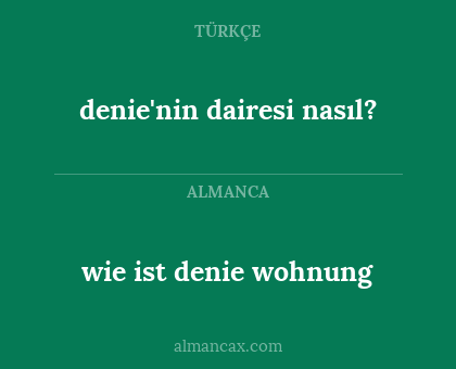 denie'nin dairesi nasıl? - wie ist denie wohnung