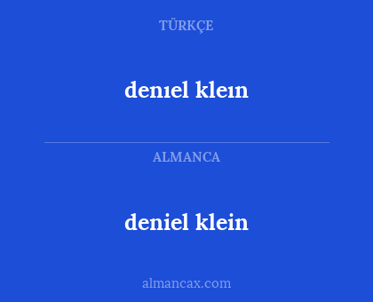 deniel klein - denıel kleın