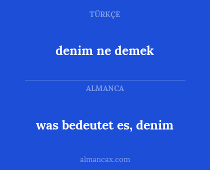 denim ne demek - was bedeutet es, denim