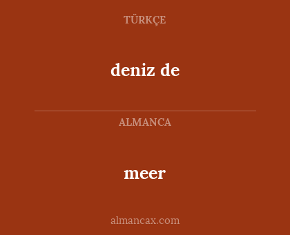 meer - deniz de