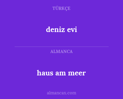 haus am meer - deniz evi