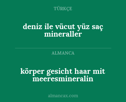körper gesicht haar mit meeresmineralin - deniz ile vücut yüz saç mineraller