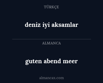 guten abend meer - deniz iyi aksamlar
