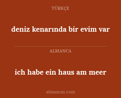 ich habe ein haus am meer - deniz kenarında bir evim var