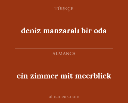 ein zimmer mit meerblick - deniz manzaralı bir oda