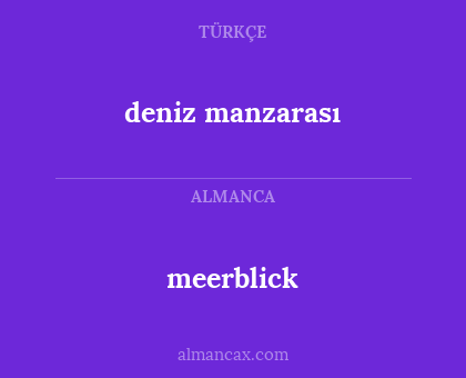 meerblick - deniz manzarası
