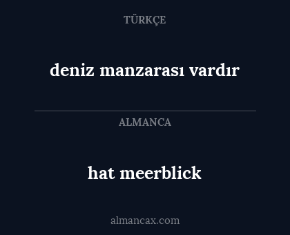 deniz manzarası vardır - hat meerblick