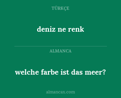 welche farbe ist das meer? - deniz ne renk