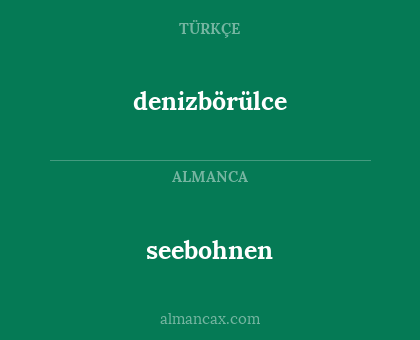 seebohnen - denizbörülce