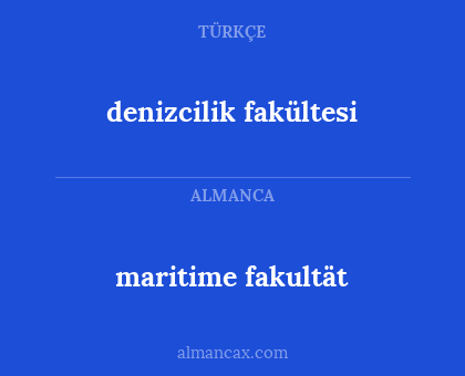 maritime fakultät - denizcilik fakültesi