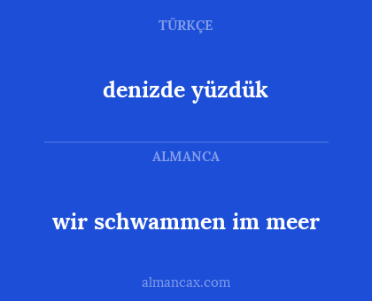 denizde yüzdük - wir schwammen im meer