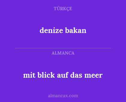 denize bakan - mit blick auf das meer