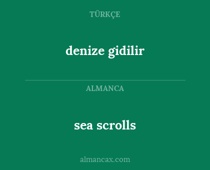 sea scrolls - denize gidilir
