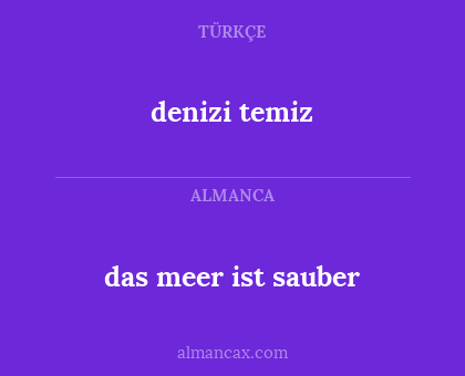 das meer ist sauber - denizi temiz