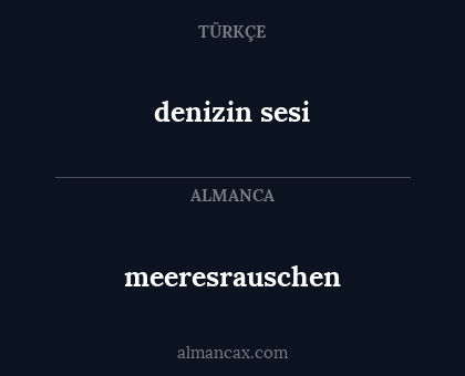 meeresrauschen - denizin sesi