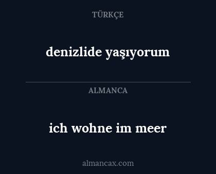 ich wohne im meer - denizlide yaşıyorum