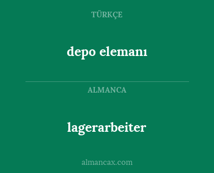 lagerarbeiter - depo elemanı