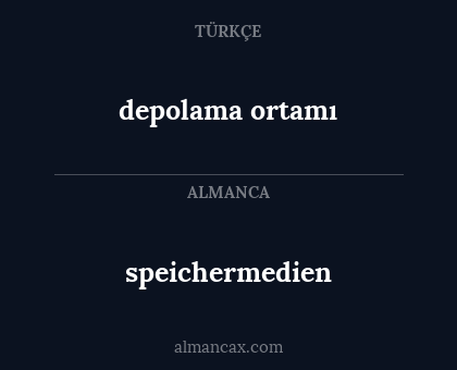 speichermedien - depolama ortamı