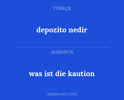 depozito nedir - was ist die kaution