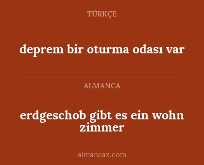 erdgeschob gibt es ein wohn zimmer - deprem bir oturma odası var