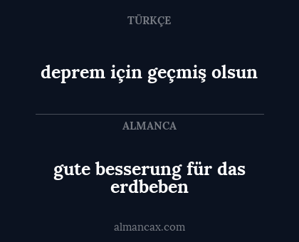 gute besserung für das erdbeben - deprem için geçmiş olsun