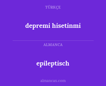 epileptisch - depremi hisetinmi