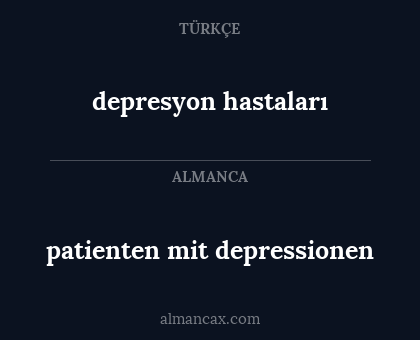 patienten mit depressionen - depresyon hastaları