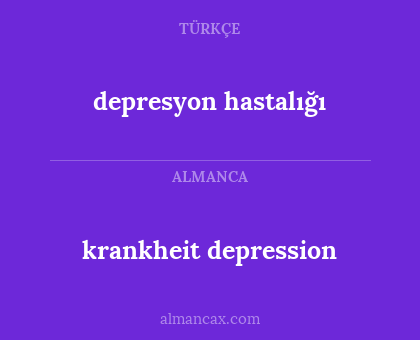depresyon hastalığı - krankheit depression